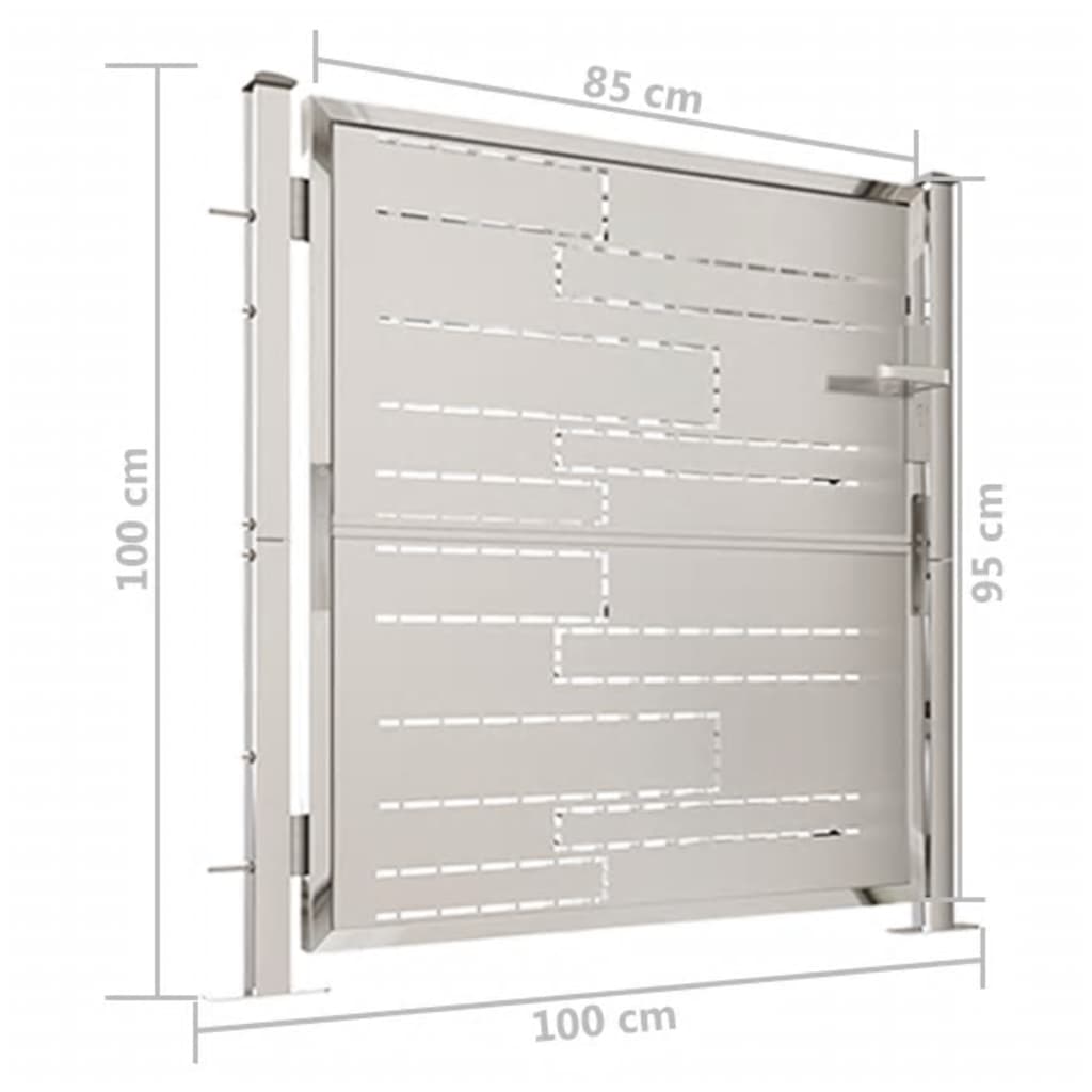 vidaXL Vrtna vrata 100 x 100 cm od nehrđajućeg čelika