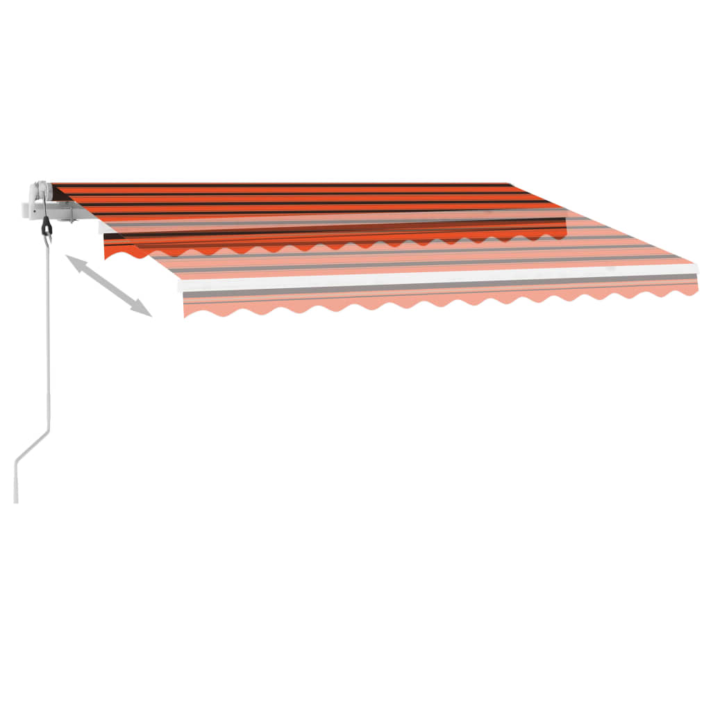 vidaXL Automatska tenda sa senzorom LED 350x250 cm narančasto-smeđa