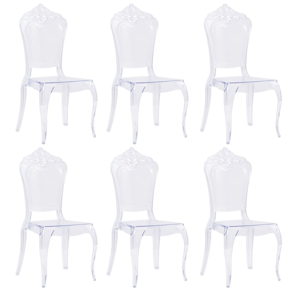 vidaXL Blagovaonske stolice od polikarbonata 6 kom prozirne