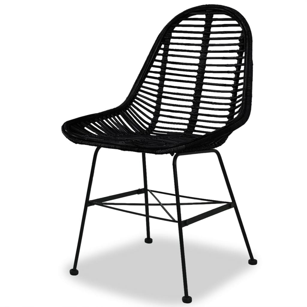 vidaXL Blagovaonske stolice od prirodnog ratana 4 kom crne