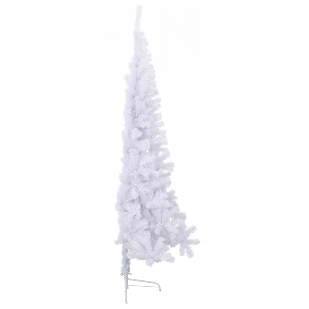 vidaXL Umjetna polovica božićnog drvca sa stalkom bijela 240 cm PVC