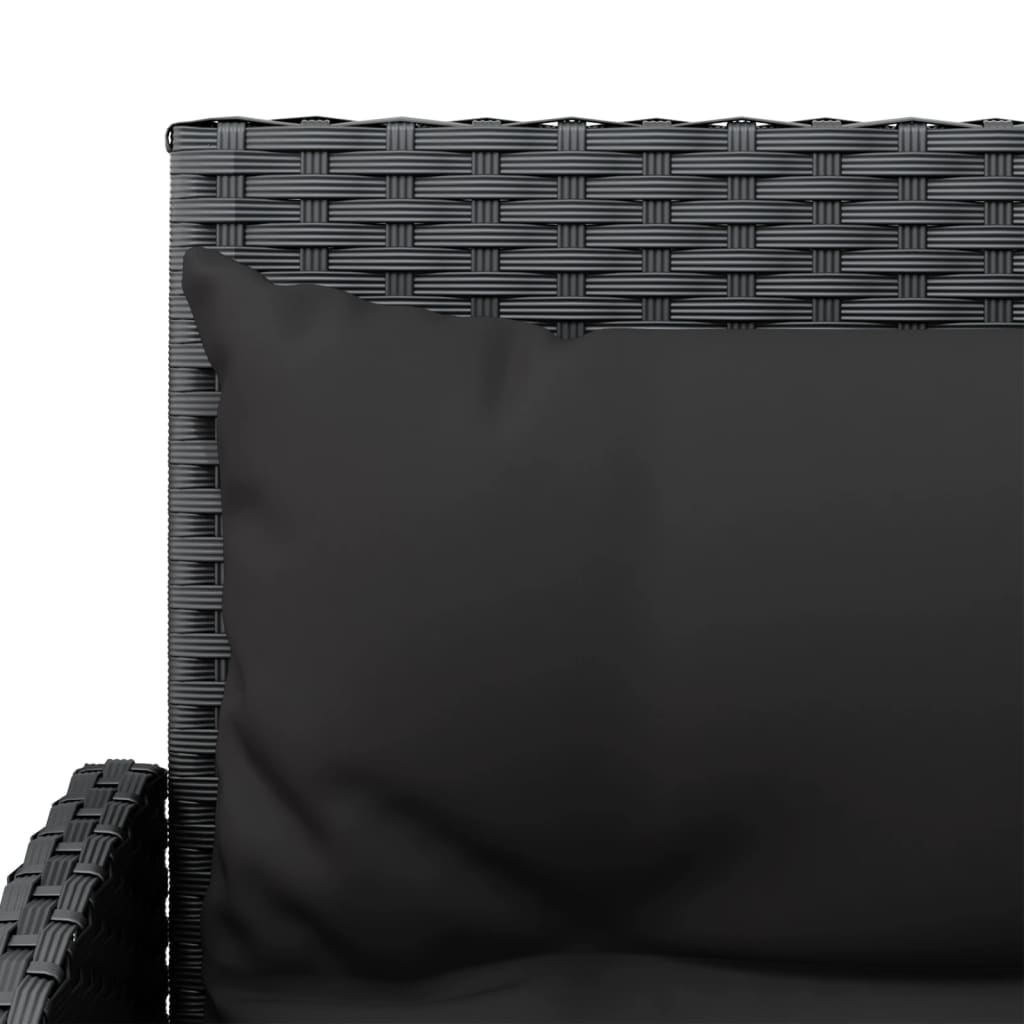 vidaXL 2-dijelna kutna garnitura s jastucima crna od poliratana