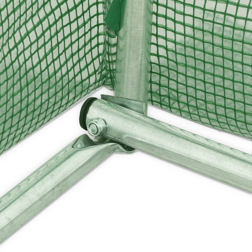 vidaXL Staklenik s čeličnim okvirom zeleni 6 m² 3 x 2 x 2 m