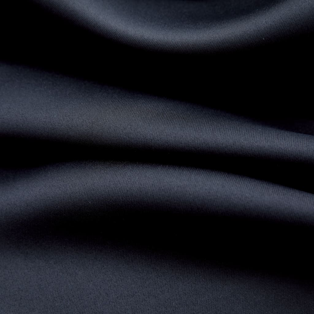 vidaXL Zavjese za zamračivanje s prstenima 2 kom crne 140 x 225 cm