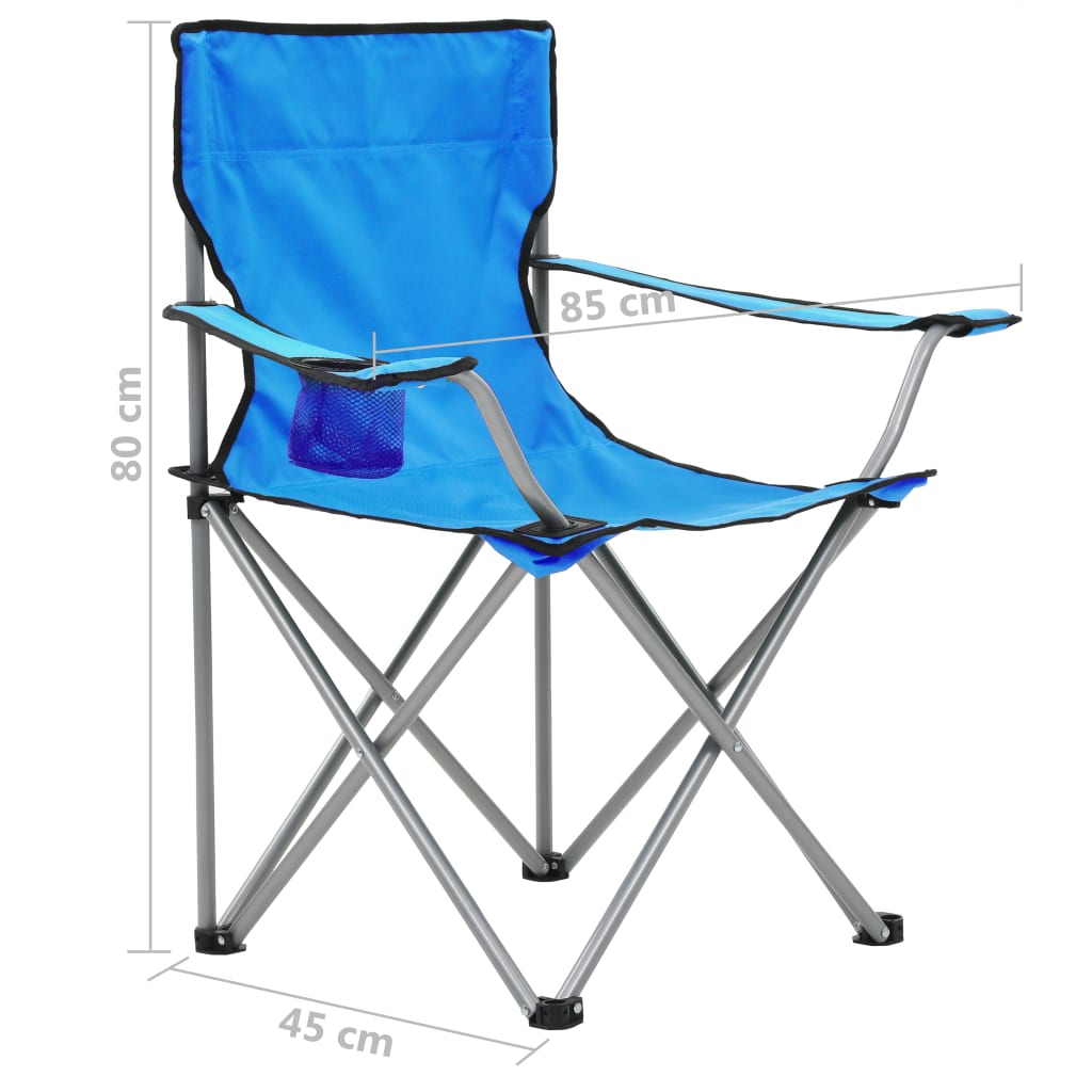 vidaXL 3-dijelni set stola i stolica za kampiranje plavi