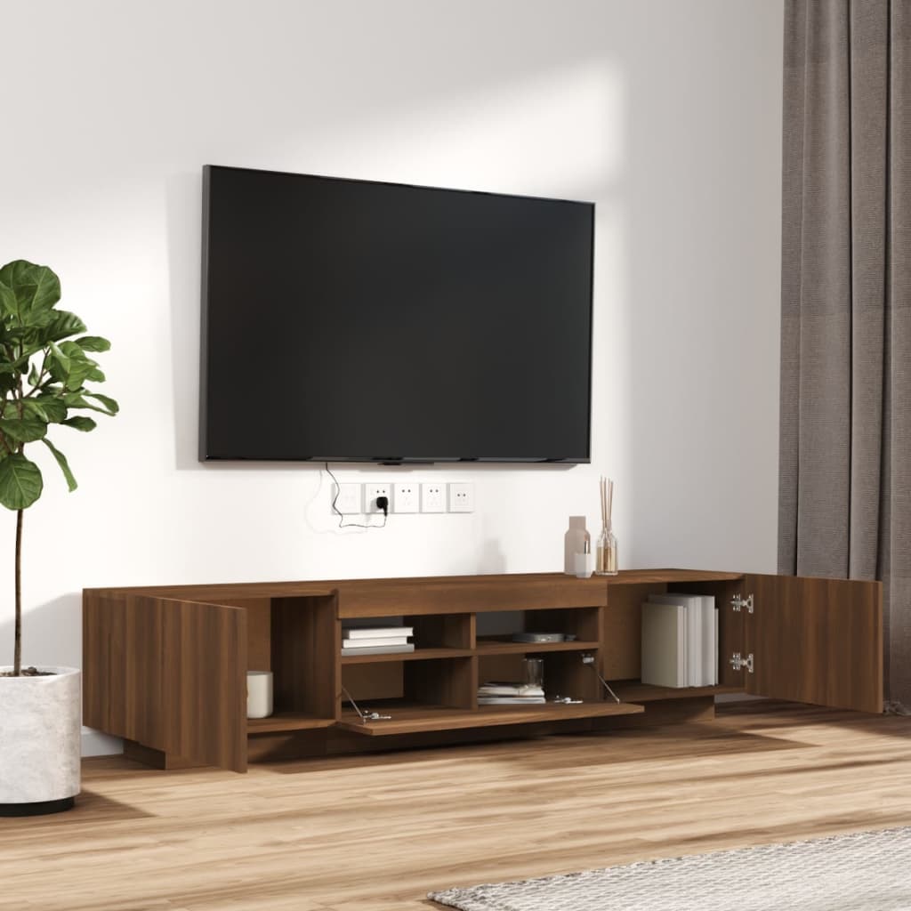 vidaXL 2-dijelni set TV ormarića LED boja smeđi hrast hrasta drveni