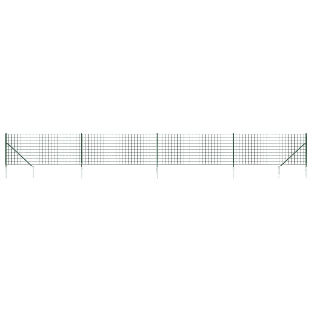 vidaXL Ograda od žičane mreže sa šiljastim držačima zelena 0,8 x 10 m
