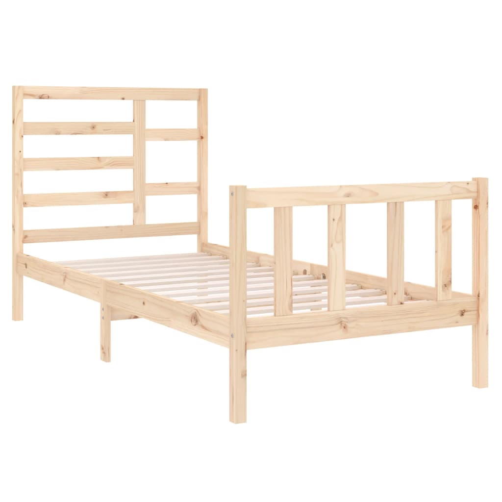 vidaXL Okvir za krevet od masivnog drva 90 x 190 cm jednokrevetni