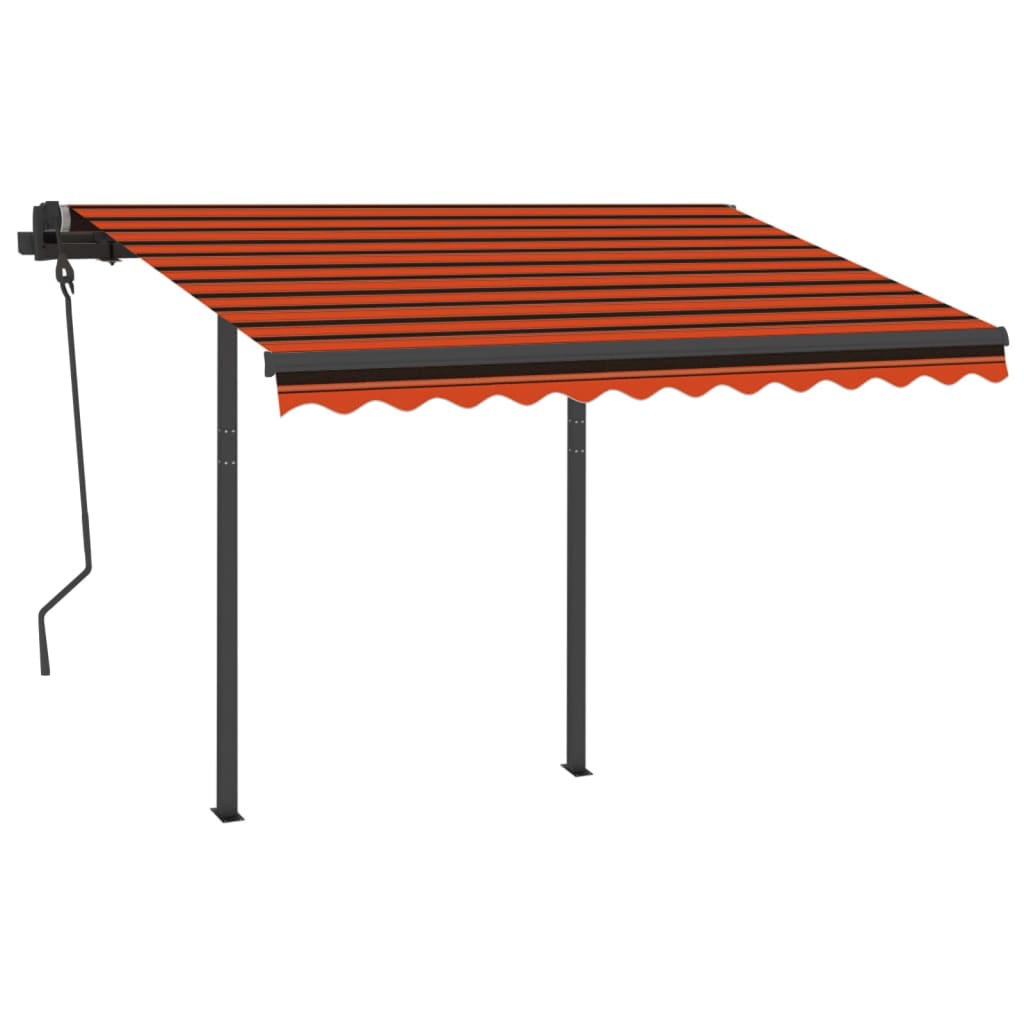 vidaXL Automatska tenda sa senzorom LED 3,5 x 2,5 m narančasto-smeđa