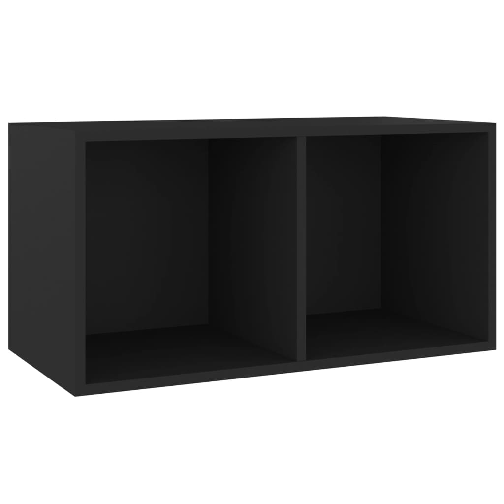 vidaXL Kutija za pohranu vinilnih ploča crna 71 x 34 x 36 cm drvena