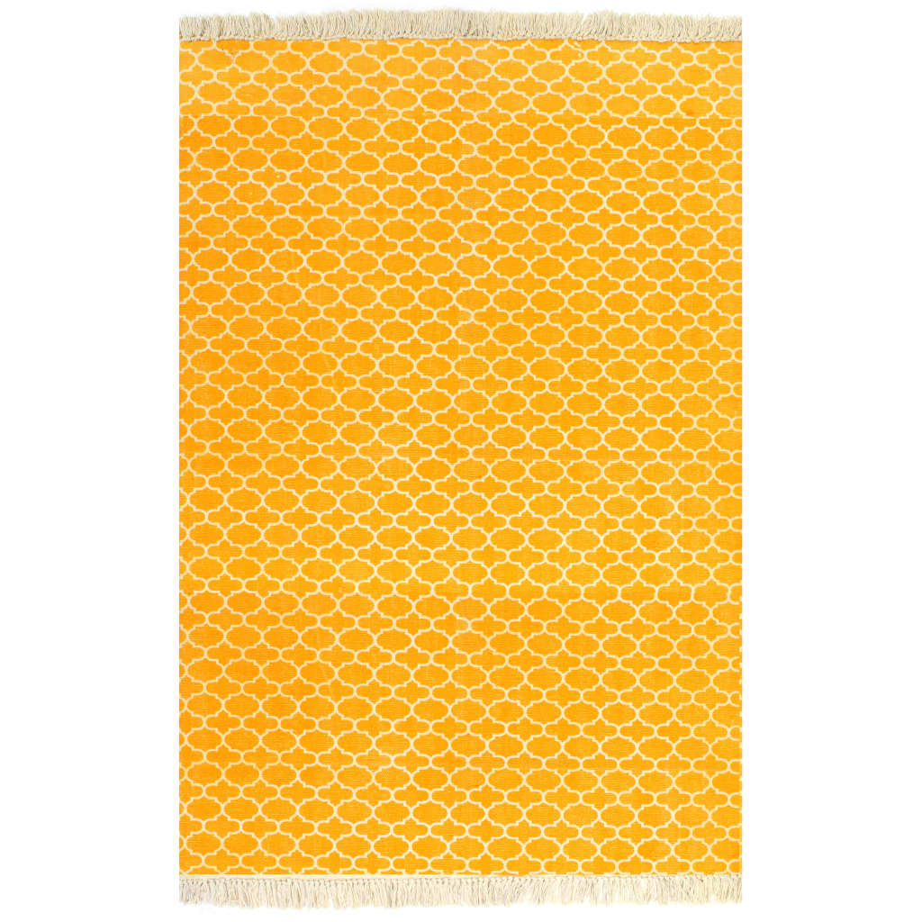 vidaXL Ćilim od pamuka s uzorkom 160 x 230 cm žuti