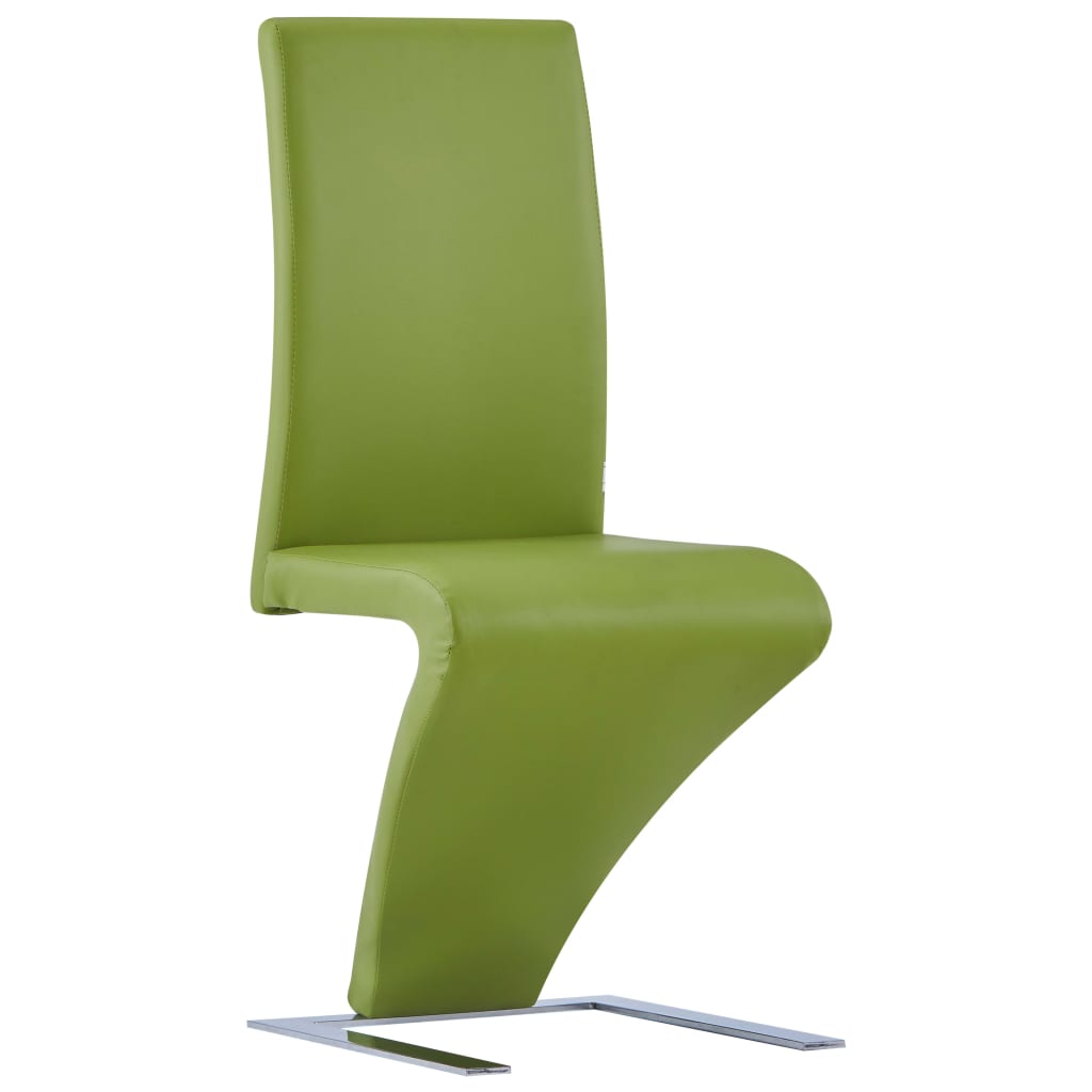 vidaXL Blagovaonske stolice cik-cak oblika od umjetne kože 4 kom zelene