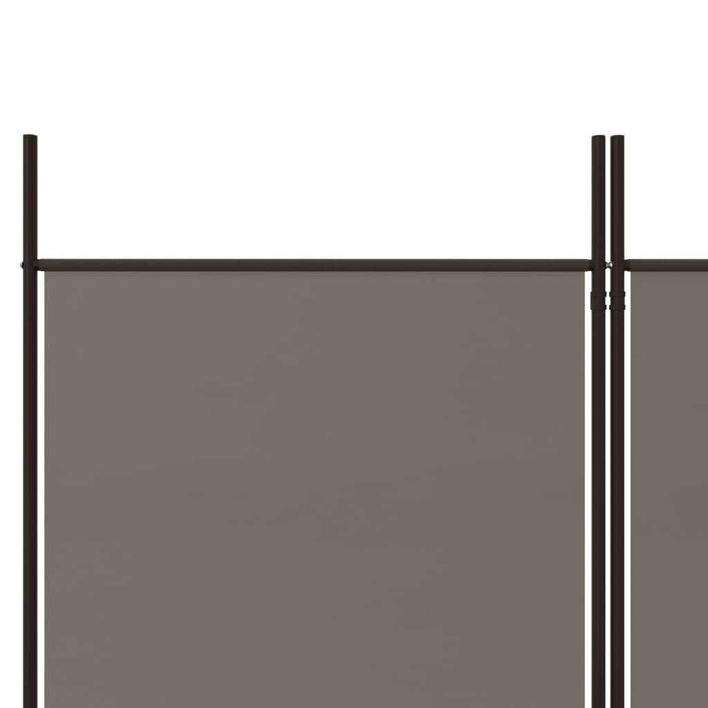vidaXL Sobna pregrada s 6 panela antracit 300x200 cm od tkanine