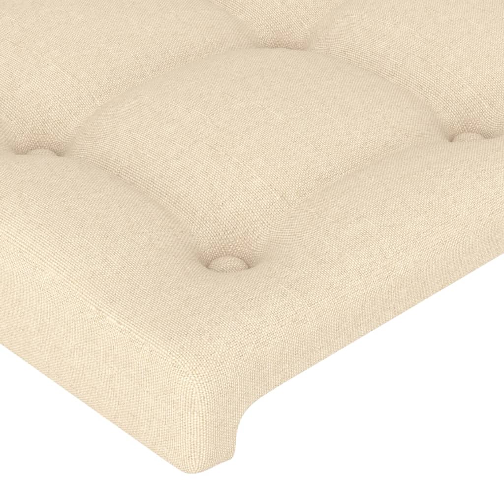 vidaXL Okvir za krevet s uzglavljem krem 90x200 cm od tkanine