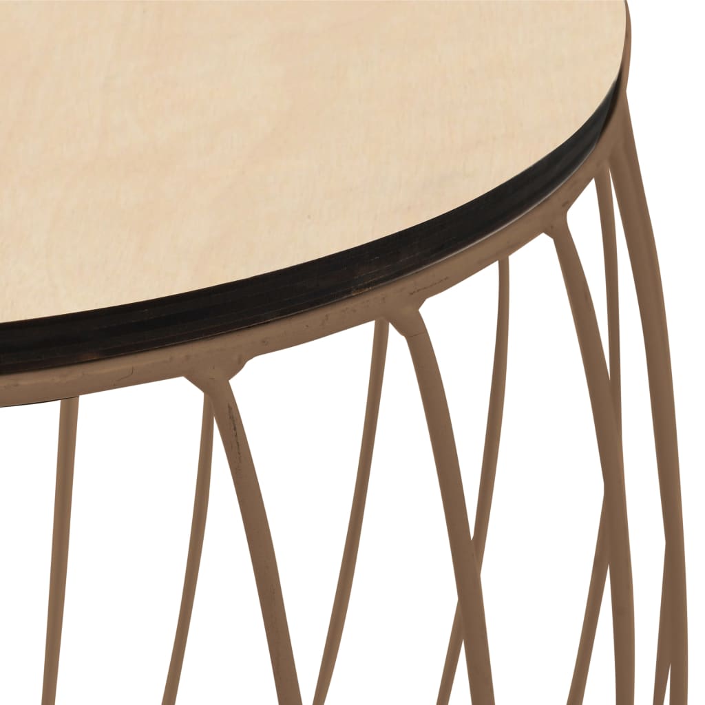 vidaXL Trodijelni set stolića za kavu od jasenove iverice i čelika