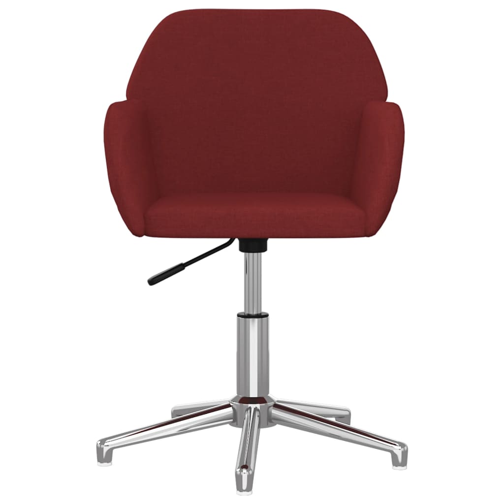 vidaXL Okretna uredska stolica od tkanine crvena boja vina