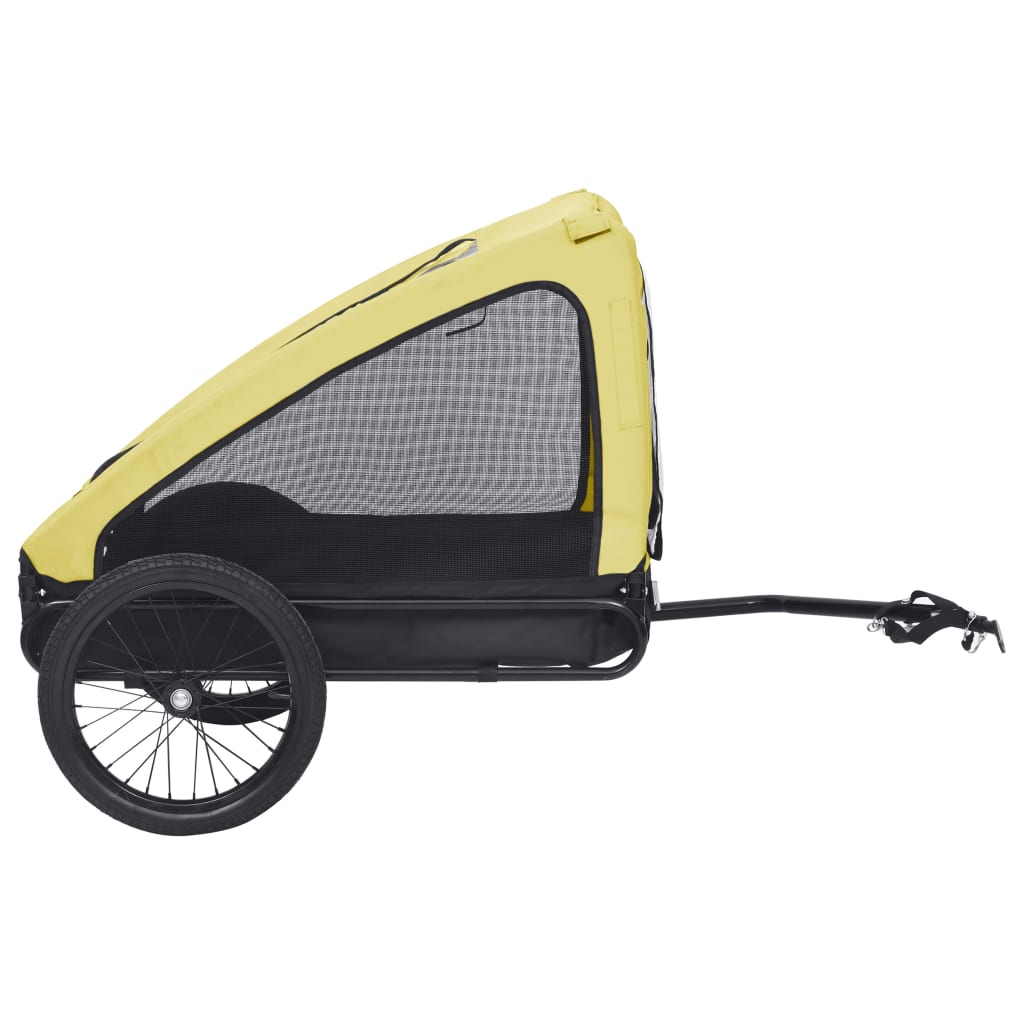 vidaXL Prikolica za bicikl za kućne ljubimce žuto-crna