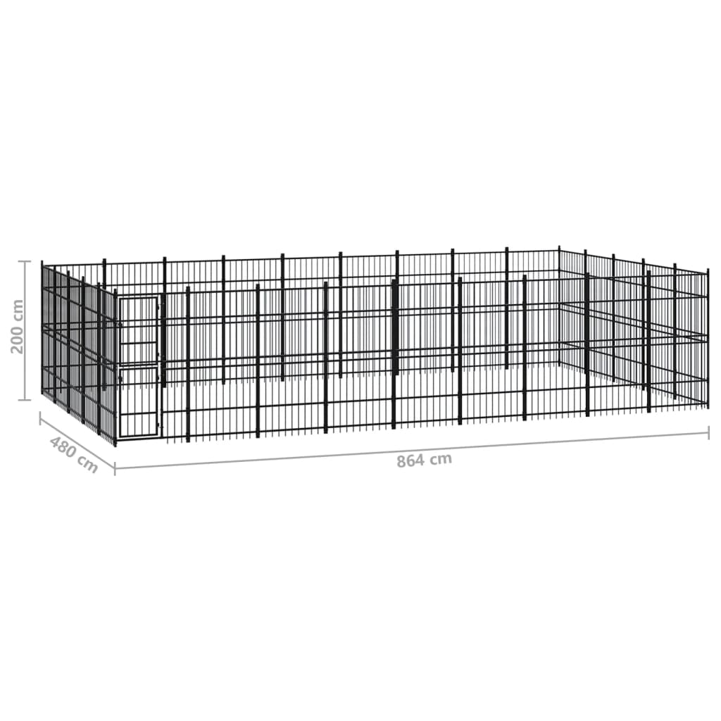 vidaXL Vanjski kavez za pse čelični 41,47 m²