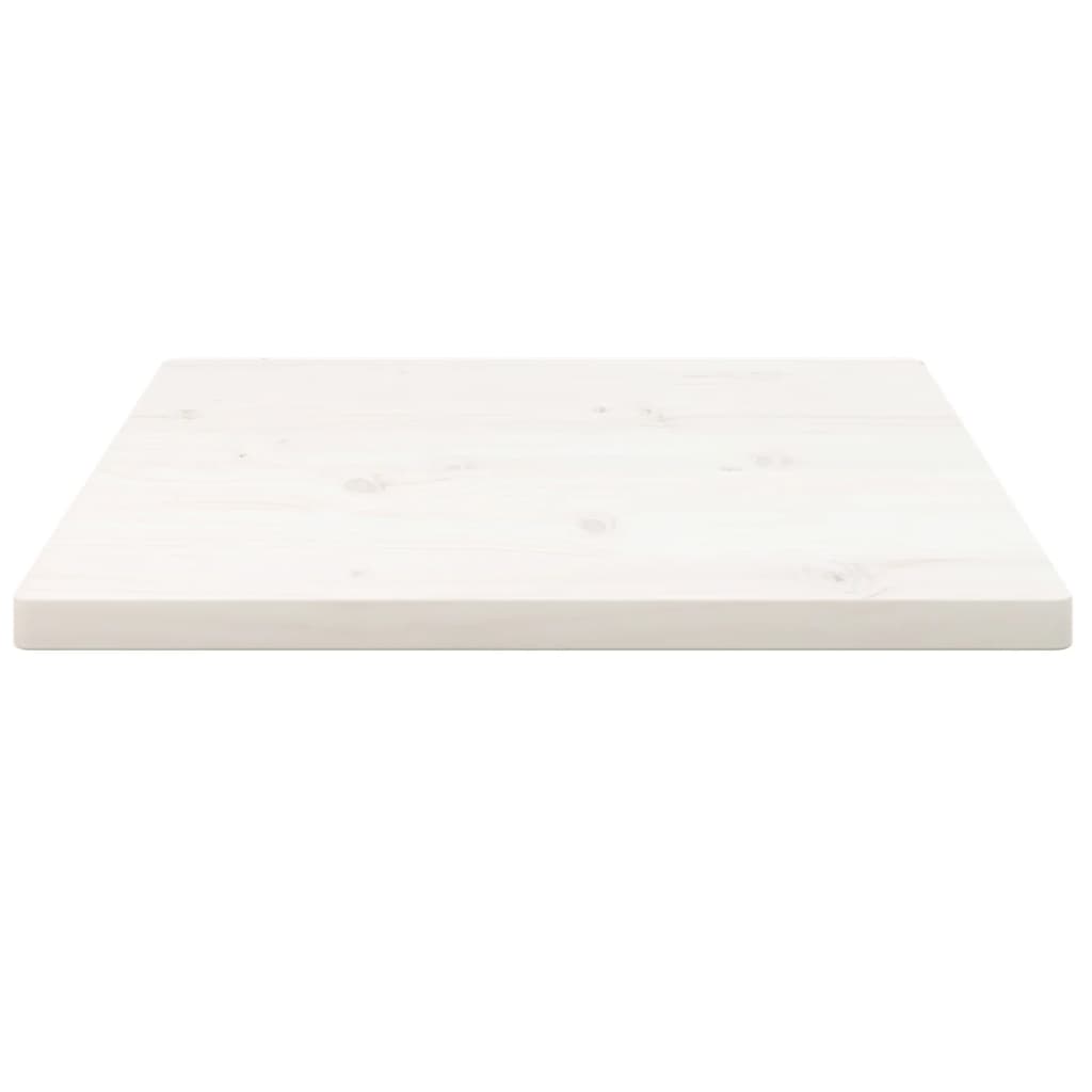 vidaXL Ploča za stol bijela 50x50x2,5 cm masivna borovina četvrtasta