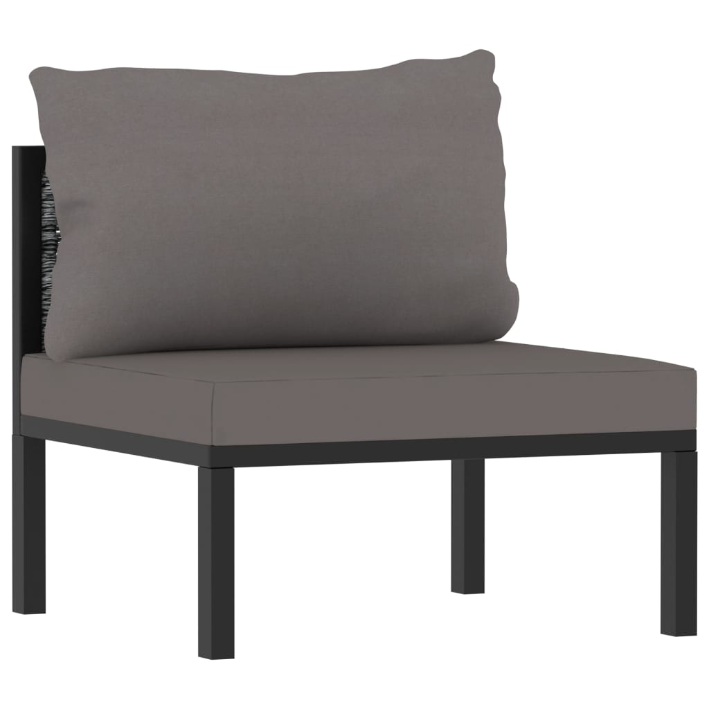 vidaXL Modularna srednja sofa od poliratana s jastucima antracit