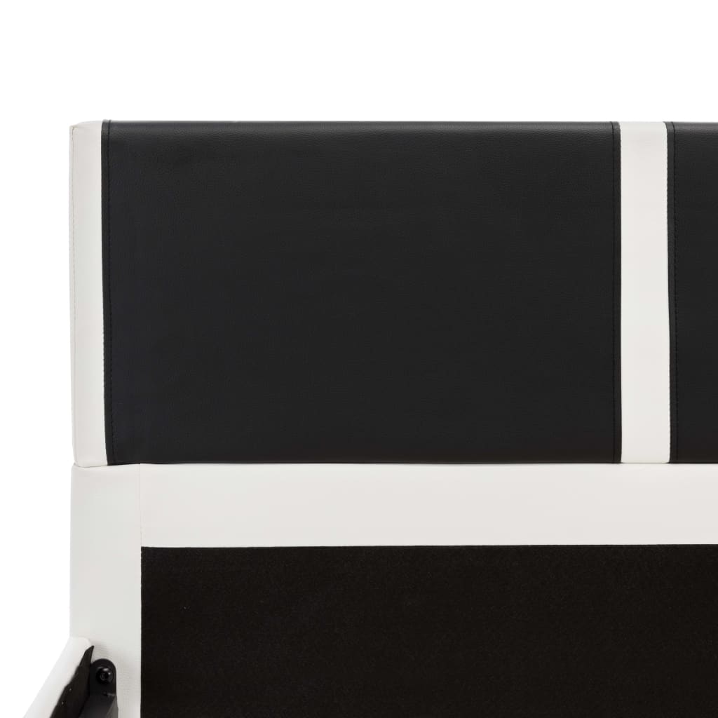 vidaXL Okvir za krevet od umjetne kože crno-bijeli 90 x 200 cm