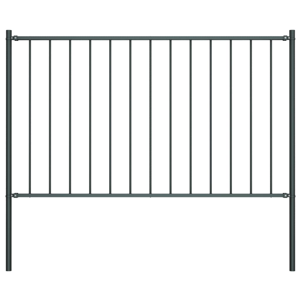 vidaXL Panel za ogradu sa stupovima čelični 1,7 x 1,25 m antracit