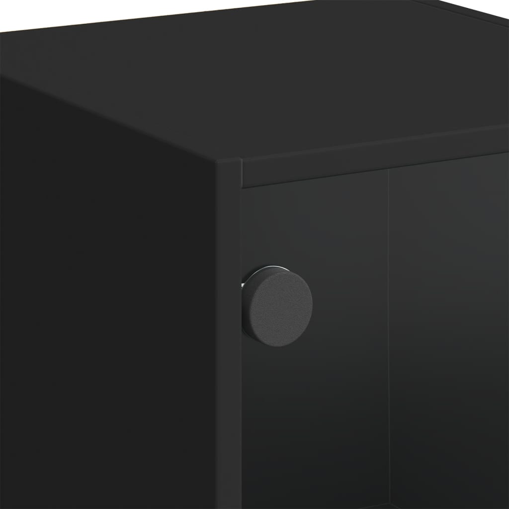 vidaXL Visoka komoda sa staklenim vratima crna 35 x 37 x 109 cm
