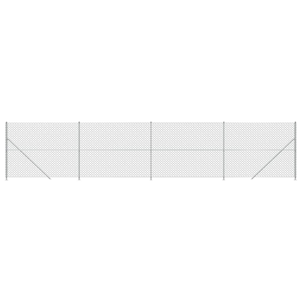 vidaXL Žičana ograda s prirubnicom srebrna 1,8 x 10 m
