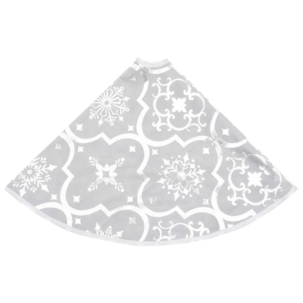 vidaXL Luksuzna podloga za božićno drvce s čarapom bijela 122 cm