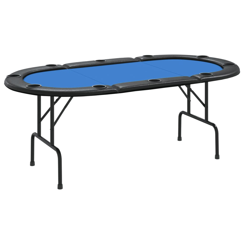 vidaXL Sklopivi stol za poker za 10 igrača plavi 206 x 106 x 75 cm