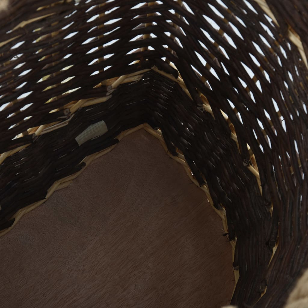 vidaXL Košara za drva za ogrjev s remenjem 44,5x37x50 cm prirodna vrba