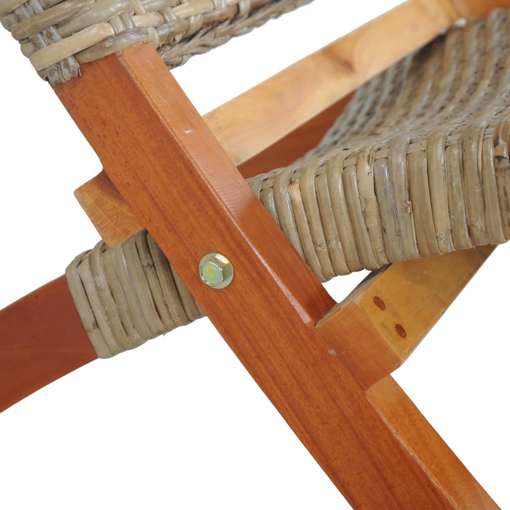 vidaXL Stolica za opuštanje od prirodnog ratana kubu i drva mahagonija