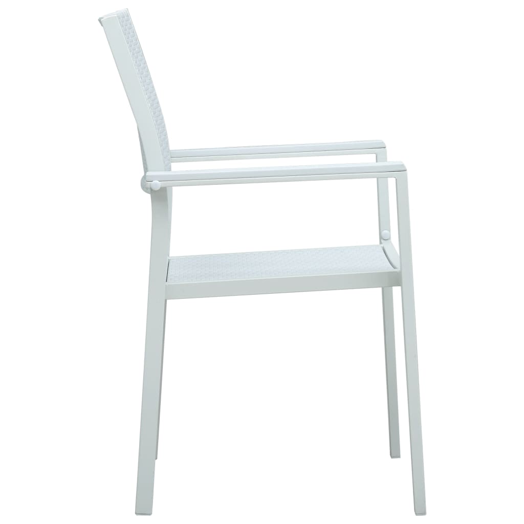 vidaXL Vrtne stolice 4 kom bijele plastične s izgledom ratana