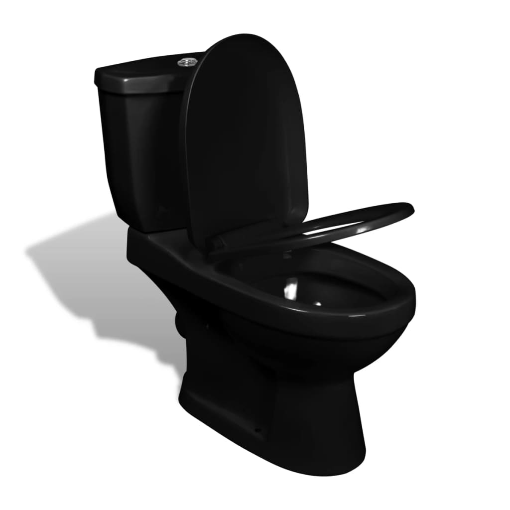 vidaXL Toaletna školjka sa cisternom crna