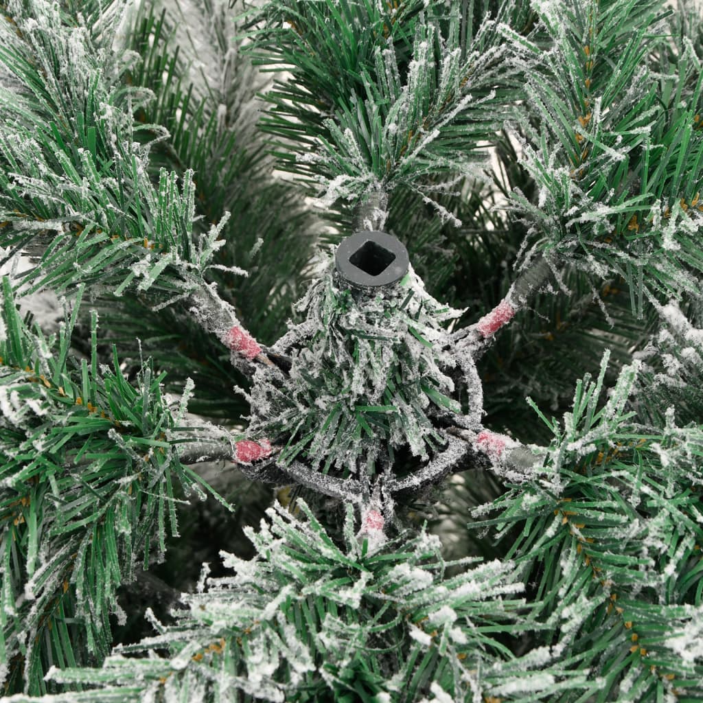vidaXL Umjetno božićno drvce sa šarkama i snijegom 120 cm