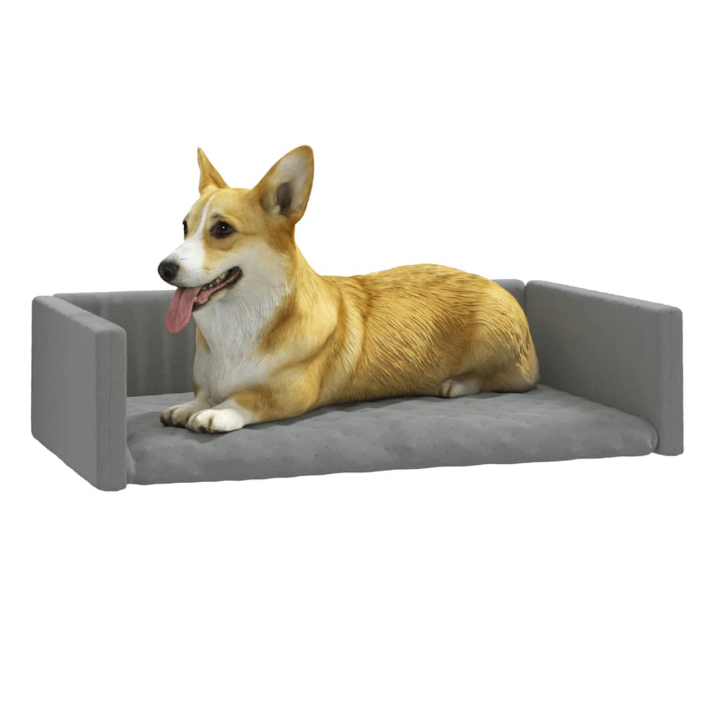 vidaXL Krevet za pse za prtljažnik svjetlosivi 70x45 cm izgled platna