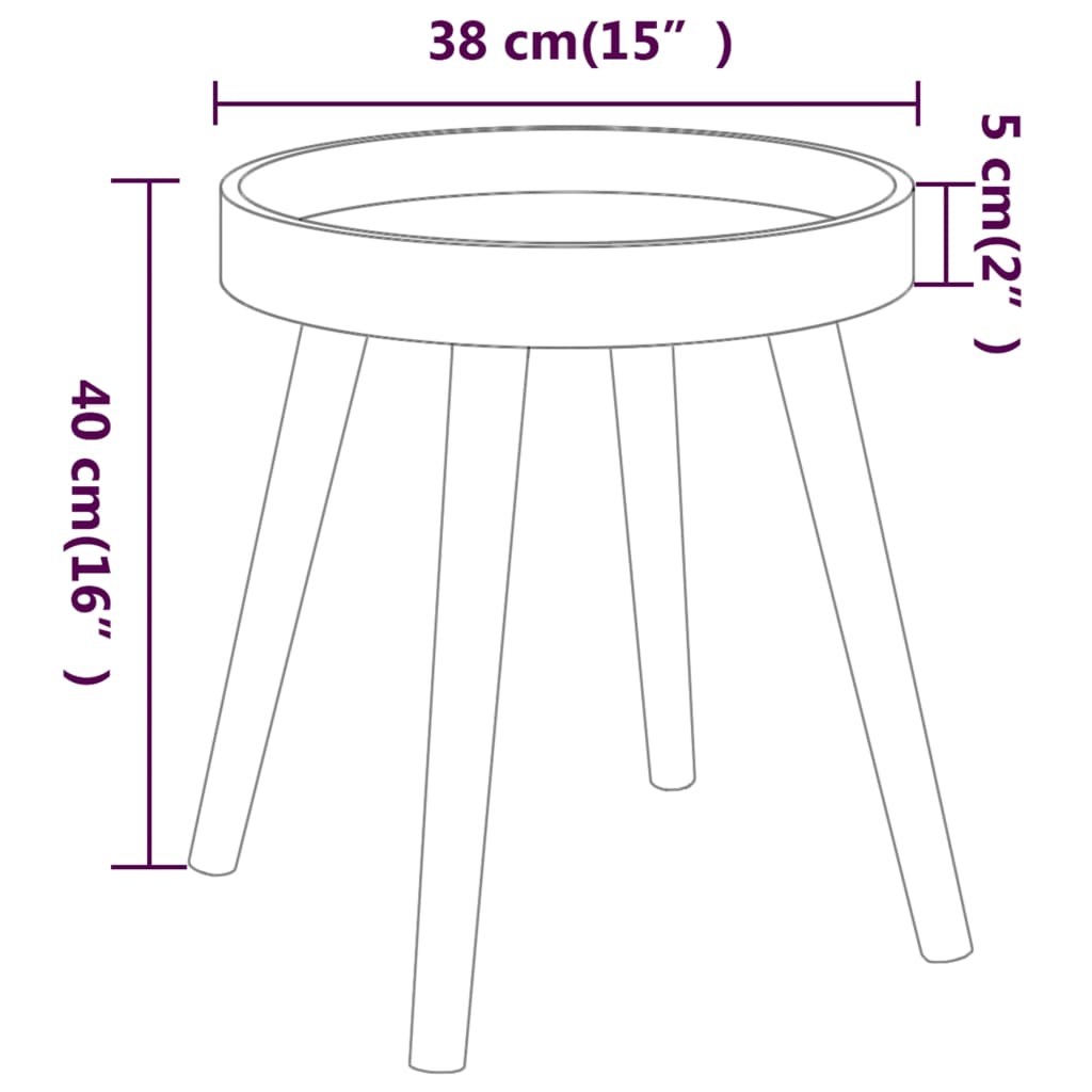 vidaXL Bočni stolić sivi 38 x 38 x 40 cm konstruirano drvo i borovina