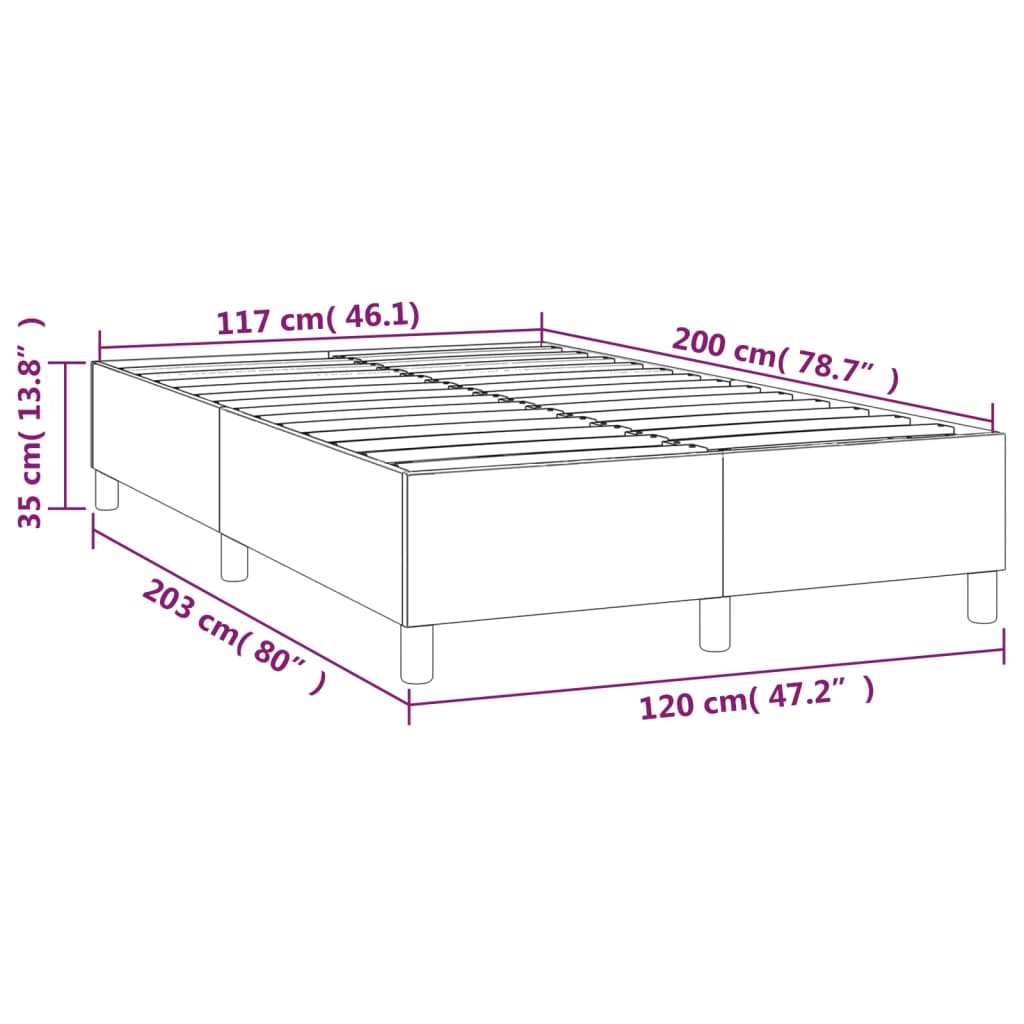 vidaXL Okvir za krevet ružičasti 120 x 200 cm baršunasti