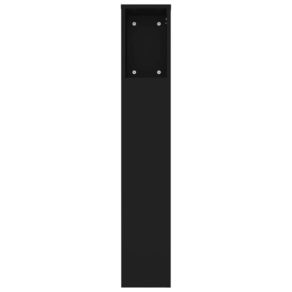 vidaXL Uzglavlje s ormarićem crno 180 x 18,5 x 104,5 cm