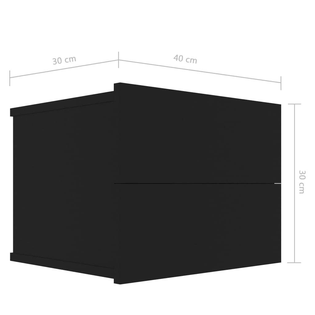 vidaXL Noćni ormarić crni 40 x 30 x 30 cm od konstruiranog drva
