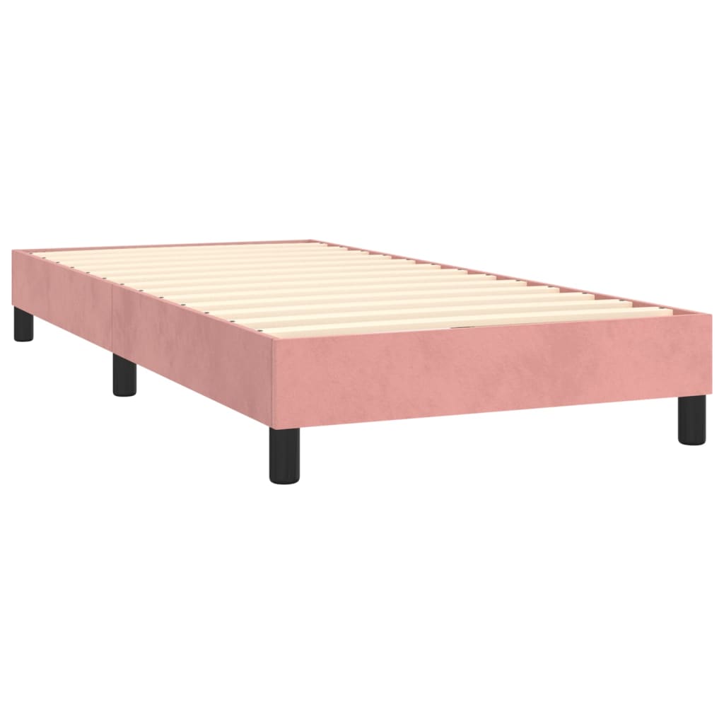 vidaXL Box spring krevet s madracem ružičasti 100x200 cm baršunasti