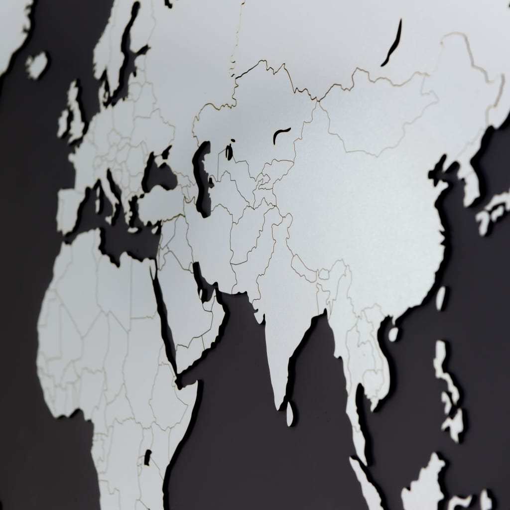 MiMi Innovations zidna drvena karta svijeta Luxury bijela 130 x 78 cm