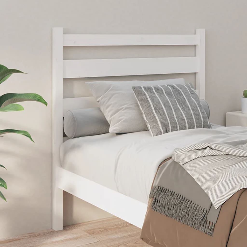 vidaXL Uzglavlje za krevet bijelo 106 x 4 x 100 cm od masivne borovine