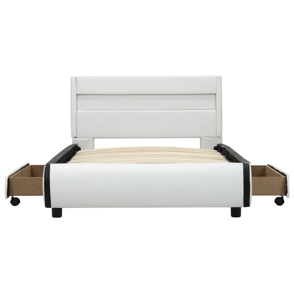 vidaXL Okvir za krevet od umjetne kože LED bijeli 100 x 200 cm
