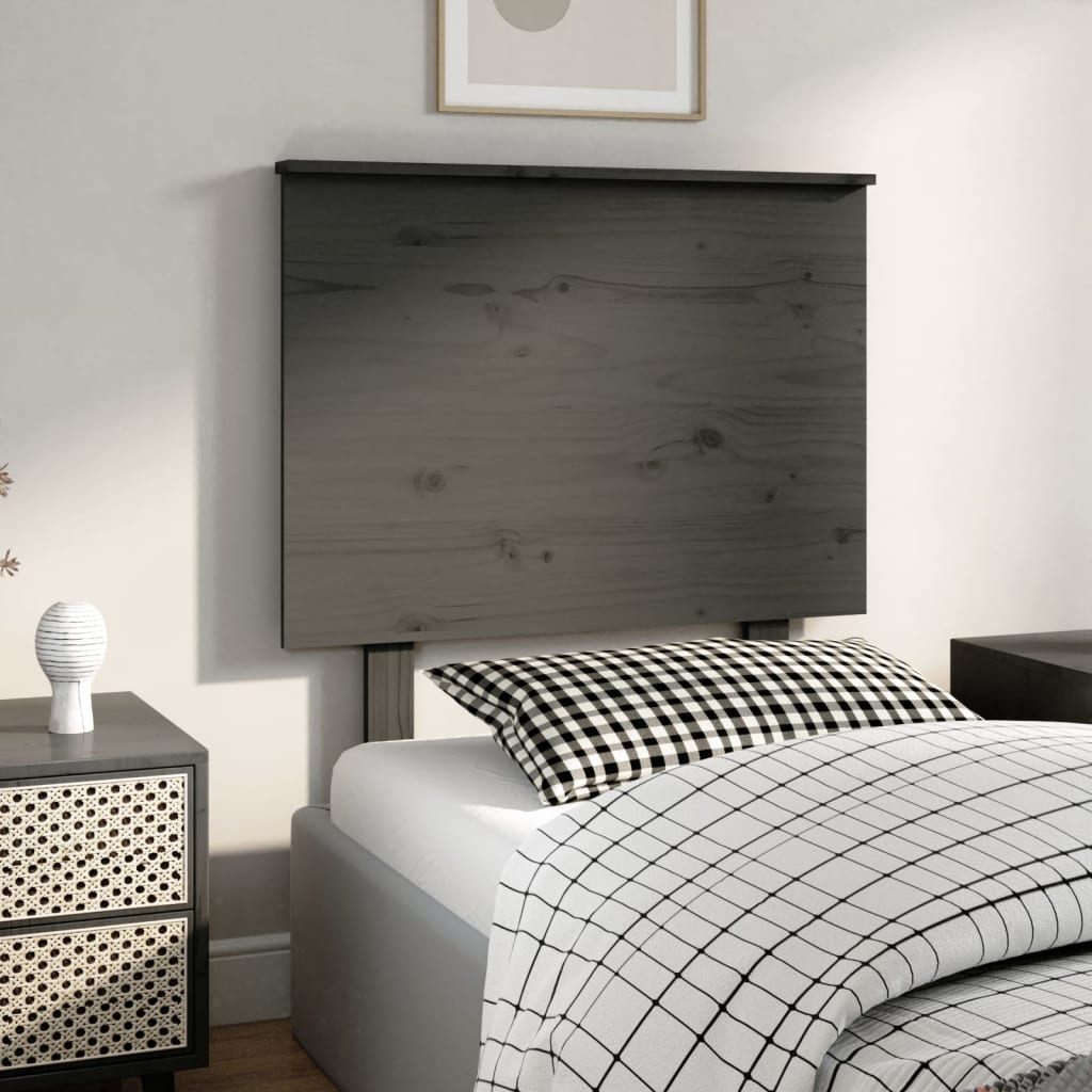 vidaXL Uzglavlje za krevet sivo 79 x 6 x 82,5 cm od masivne borovine