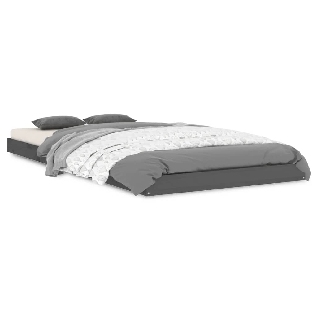vidaXL Okvir za krevet sivi od borovine 90 x 190 cm jednokrevetni