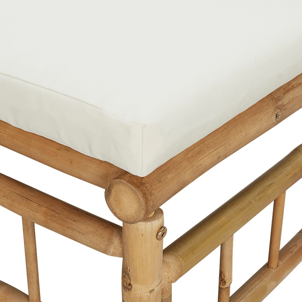 vidaXL Kutne vrtne sofe s krem bijelim jastucima 2 kom od bambusa