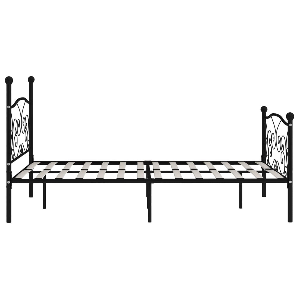 vidaXL Okvir za krevet s podnicama crni metalni 120 x 200 cm