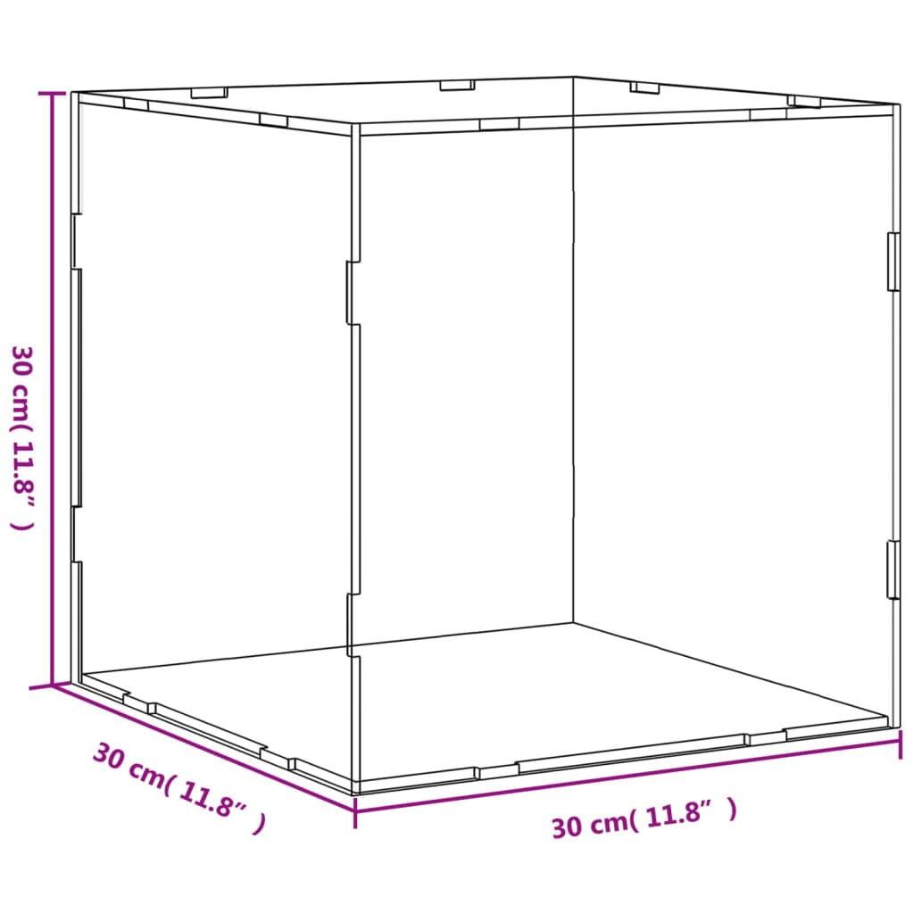 vidaXL Kutija za izlaganje prozirna 30 x 30 x 30 cm akrilna