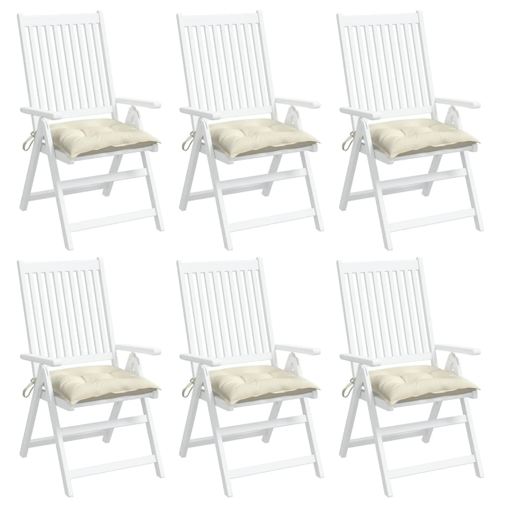 vidaXL Jastuci za stolice 6 kom krem bijeli 40x40x7 cm tkanina Oxford